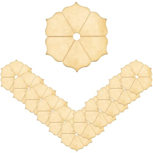SUPERFINDINGS 6 Stück Klassische Möbeldekoration Unterlegscheibe Mit 6mm Loch Goldene Messing Griffunterlegscheiben Blumenform Metallische Deko Hardware Für Schränke Kommoden Schubladen