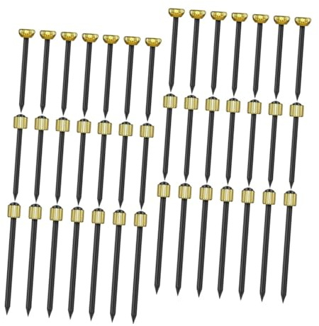 BUGUUYO 90 Pezzi Chiodi per Appendere Quadri in Acciaio Nero con Testa in Ottone Ganci per Quadri in Cartongesso Attrezzi per Chiodi da Parete con Elevata Capacità di Carico Uso