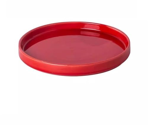 CFY652 Soucoupe Pot Fleur Bac d'égouttage for Plantes de Jardin, Soucoupe Ronde for Pot Fleurs, for Salon, Balcon, terrasse Décoratif(Red,Petit)