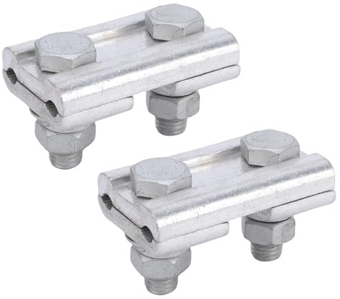 Fauitay Parallel Groove Clamp, Aluminum Alloy Double Bolts Wire Clamp for 35 50mm² Wires with High Conductivity for Power Distribution High Voltage Cables
