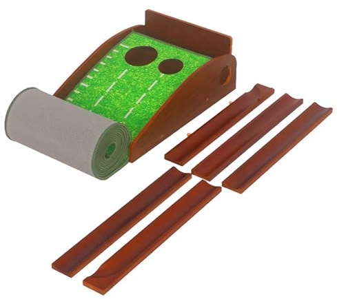 Putting Green | Attrezzatura da allenamento in legno massello, tappetino portatile per interni, per donne, adulti, golfisti, principianti, esterni, cortile, casa, ufficio