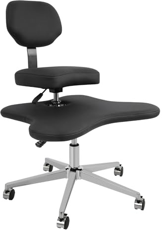Tagowao Bürostuhl mit Kreuzbeinen, 360° drehbar Ergonomischer Kniestuhl, Meditationsstuhl mit Rollen, Criss Cross Schreibtischstuhl mit Lendenwirbelstütze und verstellbarem Hocker, Tragkraft 130 kg