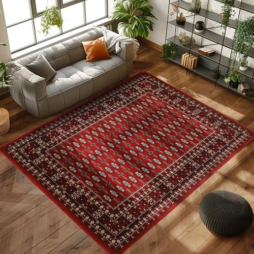 Orientmatta med klassisk design, vävd matta med orientaliska mönster för vardagsrummet, Färg: Röd, Storlek: 300 x 400 cm