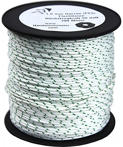 Handelsminister.com 1,0mm Drachenschnur Dacron für Thermikschnüffler 100m 200m 300m 400m 500m Schnur 50daN für Einleiner PES
