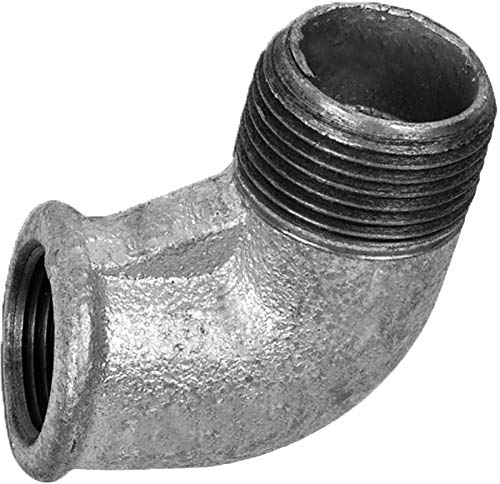 Gewinde Fitting Verschraubung aus Temperguss verzinkt - Winkel 90° mit 1 1/2 Rohr Zoll Innengewinde IG und Aussengewinde AG Nr. 92