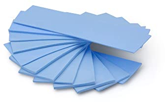 ADWITS 12 Pack Assorted Thickness 0.5 1.0 1.5 mm Thermal Conductive Silicone Pads with 6.0 W/mk Thermal Conductivity, Soft Safe Simple to Apply for SSD CPU GPU LED IC Chipset Cooling -Blue