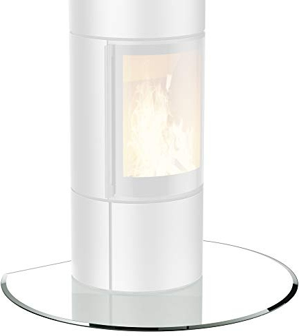 BIJON Glasplatte Kreisabschnitt für Kaminofen mit Dichtlippe, Glasbodenplatte - Funkenschutzplatte Glas mit Facettenschliff, Kamin Hitzeschutz, ESG Sicherheitsglas 100 x 120 cm x 6mm