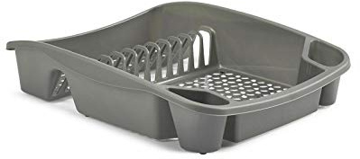Galleries Plastic Kitchen Sink Dish Drainer Cutlery Plate Cup Storage Holder Rack Tidy (Silver, Small Dish Drainer)