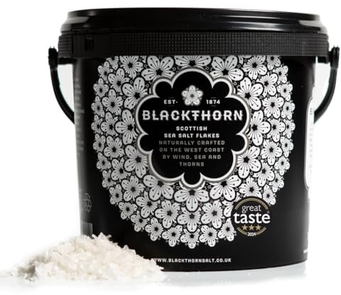 Blackthorn Scottish Gourmet Sea Salt Flakes - Natural and Unrefined - Sustainable Production - Mineral Rich Vegan - 1.4kg