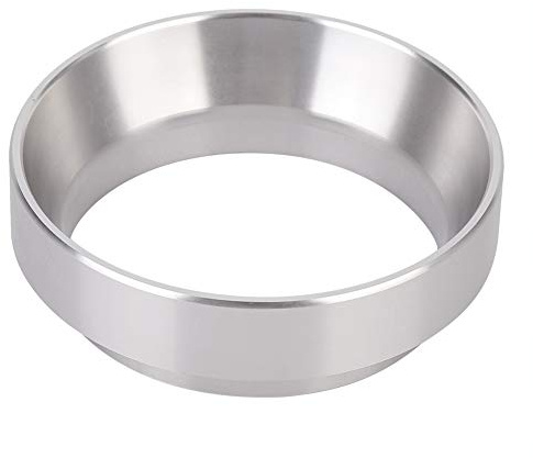 58mm Espresso Dosiertrichter, Aluminiumlegierung Kaffee Dosierring Kaffeedosierring kompatibel mit 58 mm Siebträger für den Heim- / Cafégebrauch, Silber