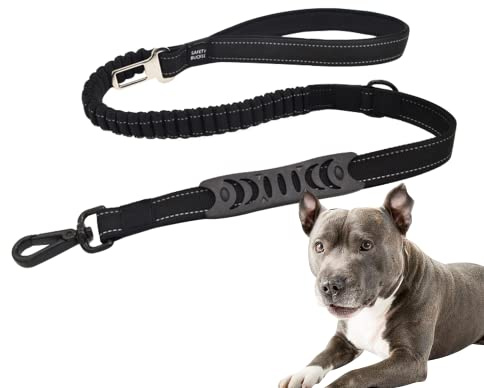 Edipets, Hundeleine, Anti Zug, Anschnaller Hund Auto, 1M / 1.4M, Reflektierend, Gepolstertr Griff, für kleine/mittlere/große Hunde (Schwarz)