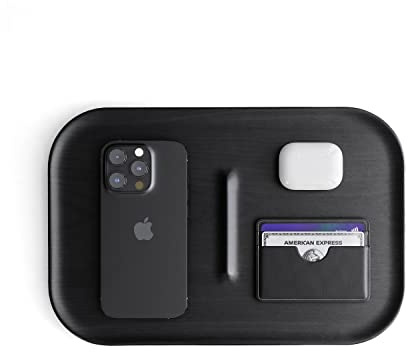 EDC Tablett Catchall Valet Organizer Premium Holz (Schwarzes Holz)