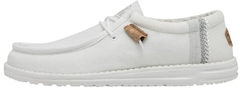 Hey Dude Wally Break Stitch Herren - Slip on Schuhe - Mokassin Stil, White, 47