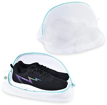 OTraki Wäschenetz für Schuhe 2 Stück Sneaker Wäschesäcke für Waschmaschine, Wäschebeutel Groß mit Reißverschluss für Sneaker/Socken/BHs,Schuhe Wäschesack Schuhbeutel Waschmaschine