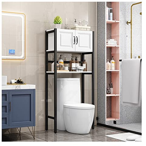 Hokcus Étagère Multifonctionnelle Au - Dessus Des Toilettes Lave - Linge Étagère de Rangement, 2Ux de Rangement Étagère de Toilette, Économie D'Espace Armoire Au Sol Top Rangement Coin