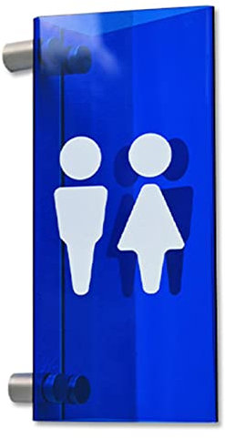 WC-Schilder, WC-Schild, WC-Schilder, WC-Schilder, WC-Schild, Acryl-WC-Schild, Herren- und Damen-WC-Schilder, dreieckige seitliche hängende doppelseitige Badezimmer-Türschilder, mit Montage-Acc