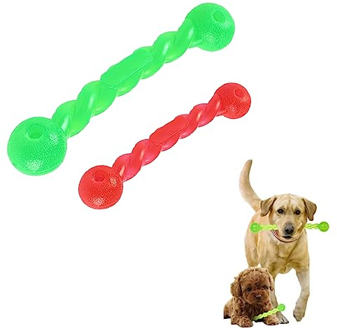 Hundespielzeug, 2 Pcs Gummispirale Kauknochen, Kauknochen für Welpen, Kauspielzeug Hund Robuster Langlebiges, Hundespielzeug Intelligenz, Hunde Spielsachen für Zähne reinigen und Zahnfleisch massieren