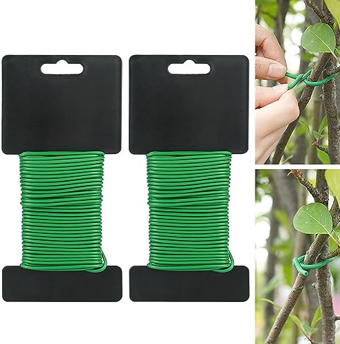 Roysmart Filo da giardino, 2,5 mm x 10 m, filo per piante, da giardino, rivestito in gomma, per fissare e sostenere pomodori, fiori, piante (2 pezzi)