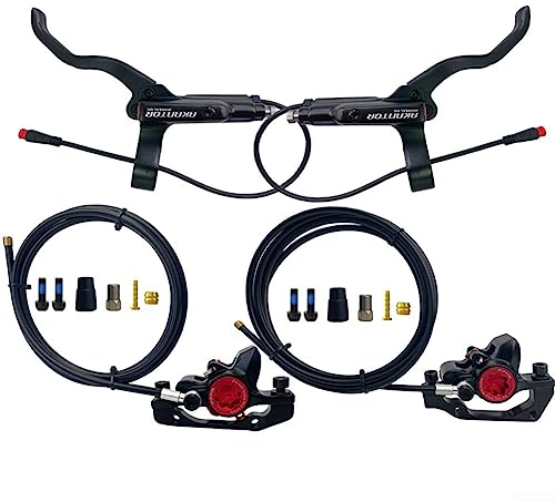 Hydraulischer Scheibenbremssatz, Elektrisches Fahrrad abgeschnitten Bremshebel, Vorwärts- und Rückwärtsbremssatz für Fahrrad links (schwarz)