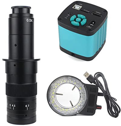 Mikroskop-Zubehör, 48 MP, 4 K, HDMI, USB, digitale Videomikroskop-Kamera, industrielles Monokular, HD, 180-facher Zoom, C-Mount-Objektiv, Haltbarkeit und zuverlässige Leistung (Größe: D 180X