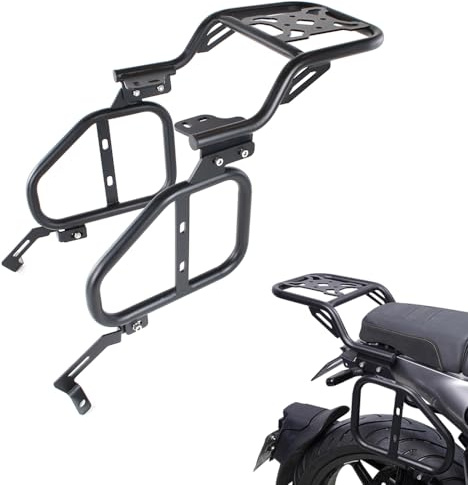 REARACE Motorcycle Rear Luggage Rack + Saddle Bag Carrier Set Compatible with Husqvarna Svartpilen 200/250/401 2020-2023, Svartpilen 200 2020-2023, Vitpilen 250/401 2022-2023