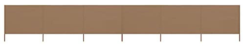 ARKEM 6-teiliges Windschutzgewebe 800 x 160 cm Taupe Paravent Outdoor Wetterfest Balkon Regenschutz