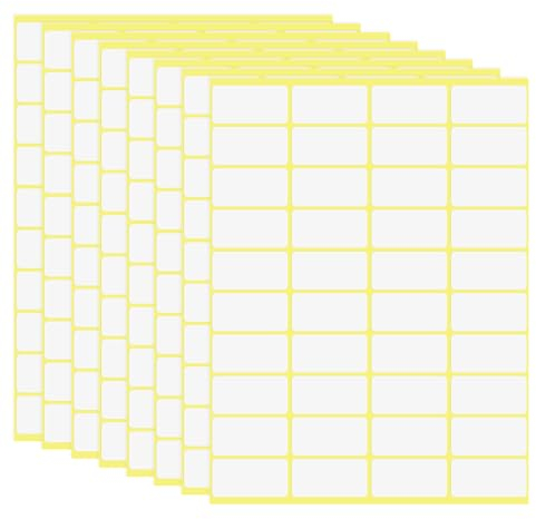 600 Stück, 38 x 19 mm Aufkleber Etiketten Selbstklebend Klebeetiketten zum Beschriften RISVOWO Universal Haushaltsetiketten für Flaschen, Schule, Büro, Küche - Weiß