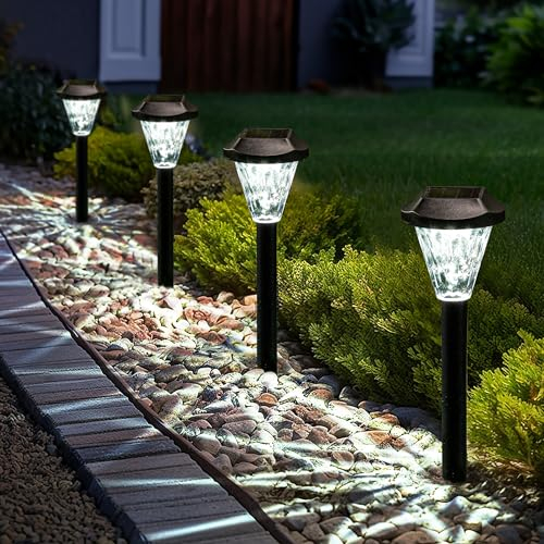 GIGALUMI Lot de 8 lampes solaires d'extérieur étanches pour l'extérieur, lampes solaires d'extérieur pour terrasse, pelouse, cour et paysage
