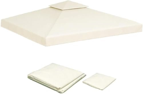 2 Tier Gazebo Replacement Top Cover,Large Size 3X3 m Garden UV Resistant Waterproof Canopy,Heavy Duty Double Tiered Gazebo Pavilion Roof Protection for Yard Patio Garden Outdoor Canopy Sunshade