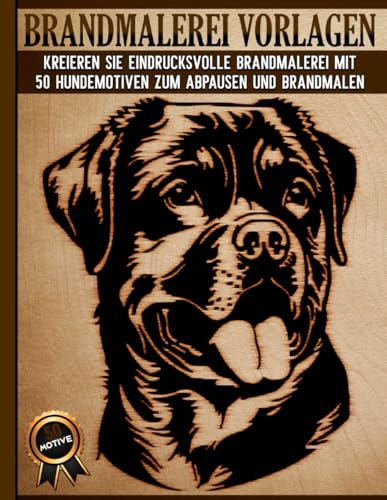 Brandmalerei Vorlagen: Pyrographie Schablonen zum Abpausen und Brandmalen mit Hundemotiven