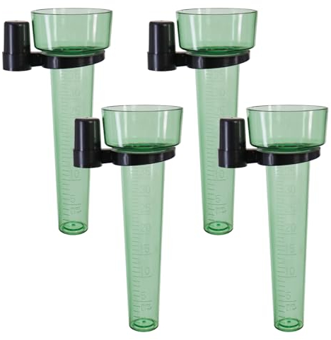 DBOO Rain Gauge Set of 4 Plastic Garden Rainfall Measurer Rain Measurement to Monitor Rainfall Levels With Easy Read Scale Outdoor Rain Meter