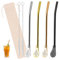 4 Pièces Paille Inox, Cuillère à Paille Filtrante en Acier Inoxydable, Pailles Réutilisables, Touillette Cocktail, Paille Bubble Tea Reutilisable, Calebasse et Bombilla pour Maté, Thé, Café, Cocktail