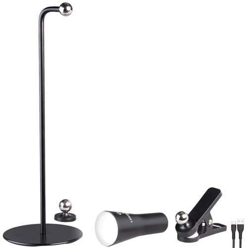 Lunartec Stehleuchte: 4in1-Akku-Tisch-, Wand-, Klemm- & Taschenlampe, 3 Leuchtmodi, schwarz (Multifunktionslampe, Tischlampe Akku dimmbar, Magnete)