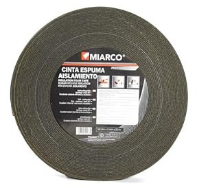 Cinta de espuma de caucho aislamiento 50x3mm 10mts, ideal para sellado y aislamiento en construcción y reparación.
