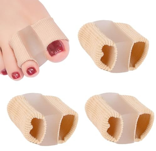 4 Pezzi Separatore Alluce Valgo，Separatori per le Dita Dei Piedi,Correttore per le Dita dei Piedi in Gel,Distanziatori per Dita Piedi in Gel Con 2 Passanti per Correzione Dita a Martello (S)