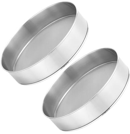 PAMINGONO 2piezas para Hornear Inoxidable Unidades Malla Fina Colador De Manual Dispensador De Polvo Adecuado para Repostería Tamizador De Masa Madre Incluye Tamices