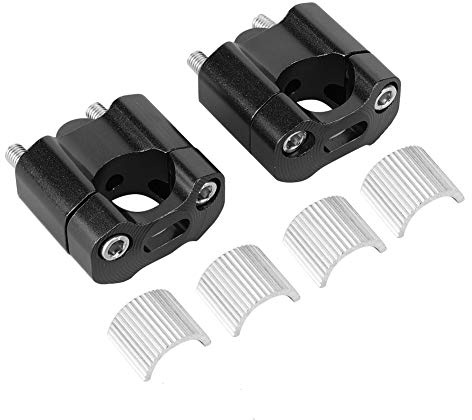CNC Aluminum Alloy Motorcycle Handlebar Clamps Mount Adapter, Easy Installation for 22mm/28mm 1/8 7/8 Handlebar Safe Grip for Bikers (Silver, Gold, Blue, Red, Black, Gray , 2