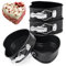 LEADSTAR Springform Herz, Kleine Kuchenform Herzbackform, 4 Stück 4‘’Mini Kuchenbackform Backformen Herz Springform Backform Antihaftbeschichtet, Backformen Auslaufsicher, Abnehmbarer Flachboden