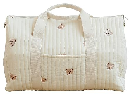LOHOM Schwangerschaftstasche für Babys, gesteppt, großes Fassungsvermögen – Windel für Kindergarten, Toilette, Gepäck, Reise, Tasche – Geschenk für die Mutter (Bär)