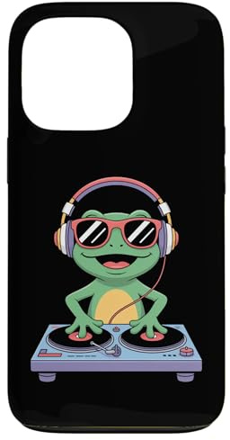 Rana DJ Divertido Tocadiscos Audífonos Carcasa para iPhone 13 Pro