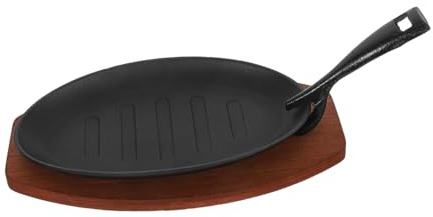 LABRIMP Plancha De Hierro Fundido Placa De Barbacoa De Hierro Fundido Sartén Para Bistec Plato Chisporroteante Negro