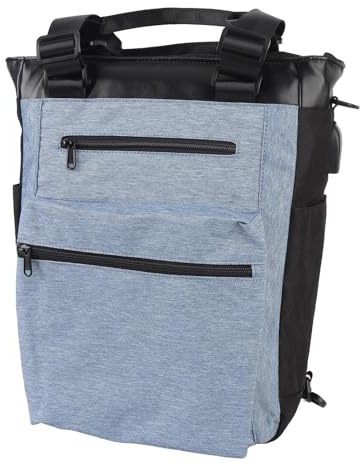 Xiuganpo College-Buchbag, Oxford Phyester Robus Buckle 36-55L Mochila de Viaje con Puerto de Carga USB para la Tienda (Blue)