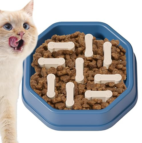 Dog Bowls - Anti Choking Dish for Pets, Prevents Fast Feeding, Non Slip Design, Easy Clean Material, Healthy Meal Performance, Dog Bowl