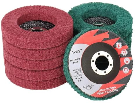 Polishing Wheel 5 Inch Nylon Fiber Flap Polishing Wheel Grinding Disc Non-woven 125 * 22mm Scouring pad Buffing for Angle Grinder(2pcs grit 180)