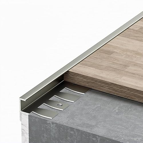 Coayuou Baguette Finition Plan De Travail Cuisine 90cm* 3 Pièces Coin Anti Poussiere Marche Escalier Aluminium Flexible Profil Angle en F Améliorez La Sécurité De Votre Escalier(Champagne,8.2mm)