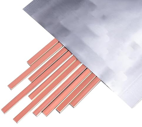 Hipzeepo 10 Aste BCuP-5 Barre di Saldatura In Rame, 10 Pollici Piatte Auto-Flussanti per HVAC, Aria Condizionata e Saldatura di Refrigeratori