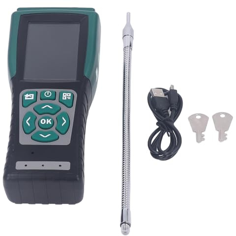 Aolidsive Gas Concentration Analyzer Handheld Gas Detector with 3.5 Inch TFT Color Screen Pump Suction 4 in 1 Tester IP65 5400mAh for Industrial Inspection Confined Space Use