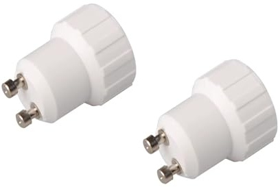 2 adaptadores para casquillo E14 E27 GU10 B22 para bombillas LED halógenas y de bajo consumo (2 x GU10 a E14)