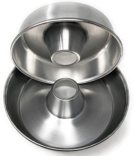 MGE - Set di 2 Stampi Ciambella con Tubo - Teglie da Forno in Alluminio - 24 e 28 cm - Made in Spain