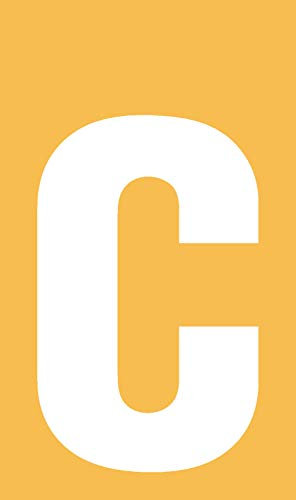 Buchstabe c, selbstklebend aus HartPlastic,15mm bis 200mm für innen und außen, seewasserfest, in schwarz, weiß oder rot (180mm, weiss)